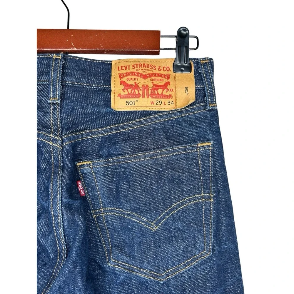 Levi's Men 501 XX Shrink To Fit STF Rigid Dark Wash Straight Leg Jeans W 29 L 34